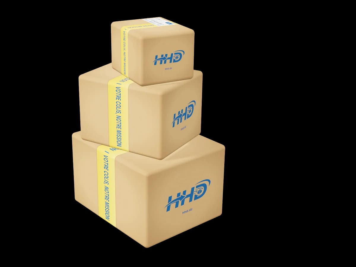 Colis HHD empilés, prêts à partir